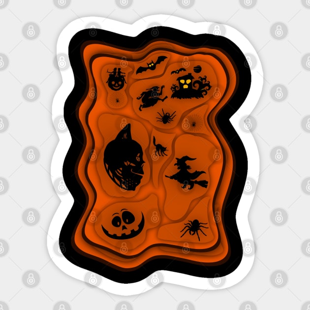 Halloween Characters With Papercut Effects - Halloween Special Sticker by ak3shay